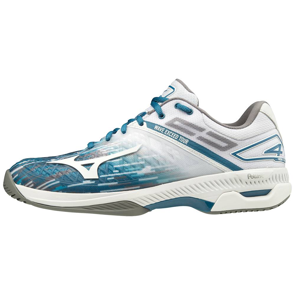 Mizuno Wave Exceed Tour 4 AC - Erkek Tenis Ayakkabısı - Mavi/Beyaz Türkiye (EKZLXY-403)